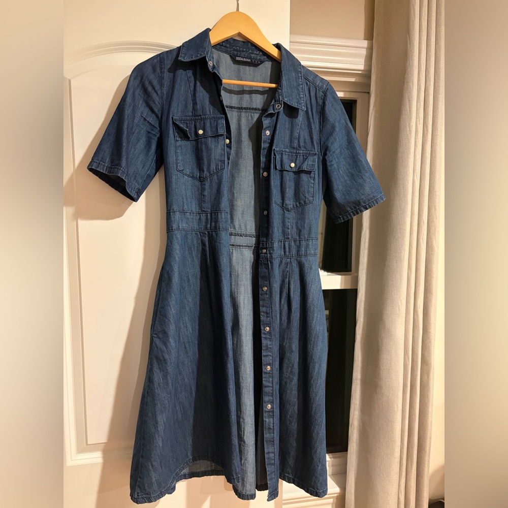 Zara Basic Blue Denim Shirt